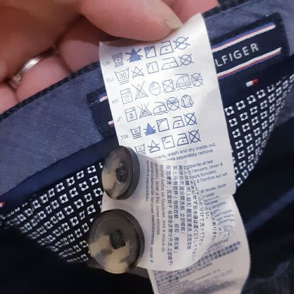 Tommy Hilfiger Navy Houndstooth Trousers - Picture 10 of 12